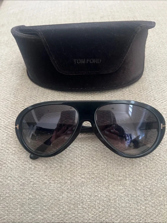 Tom Ford Black Camillo-02 Aviator Unisex Sunglasses in EUC