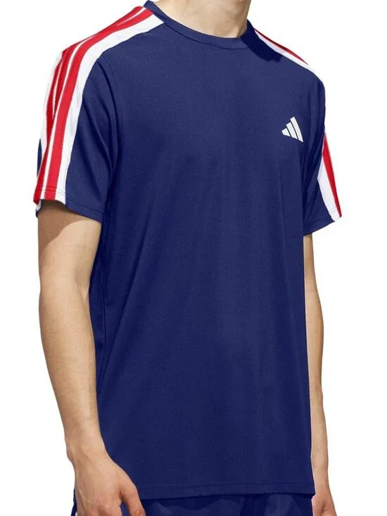 NWT - Adidas Men's 3-Stripe Performance Tee Blue – Size 2XL