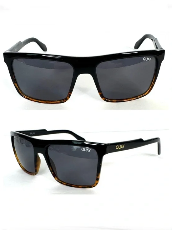 QUAY Australia Let it Run Polarized Sunglasses Black Tortoise Rare