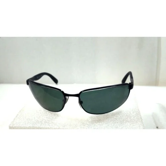 Vtg Ray Ban Italy Wrap Gunmetal 90s RB 3254 Oval Wrapped Sunglasses 63-19-139