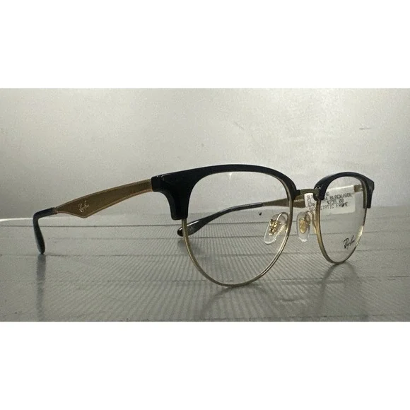 Ray-Ban Eyeglasses RB 6396 5784 Gold & Black Browline Frame Retail $239