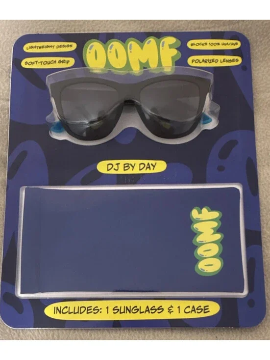 OOMF DJ BY DAY Polarized Soft-Touch Grip Lightweight Sunglasses Black UVA/UVB