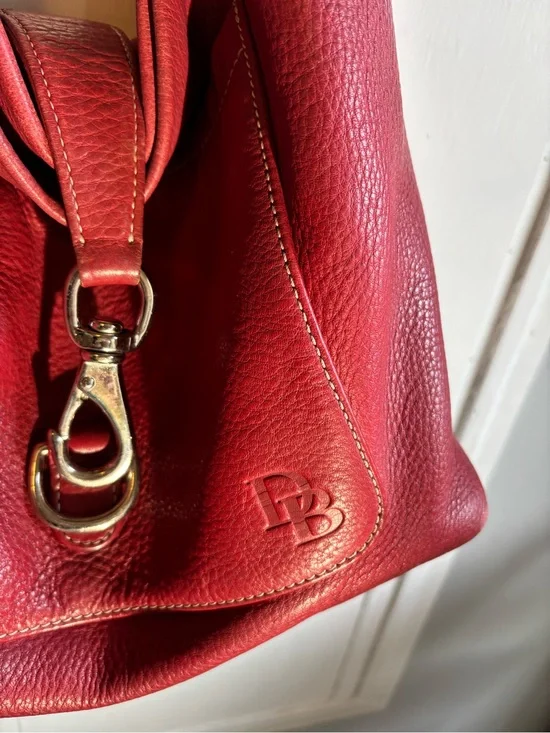 Dooney & Bourke Red Pebbled Leather Shoulder Bag