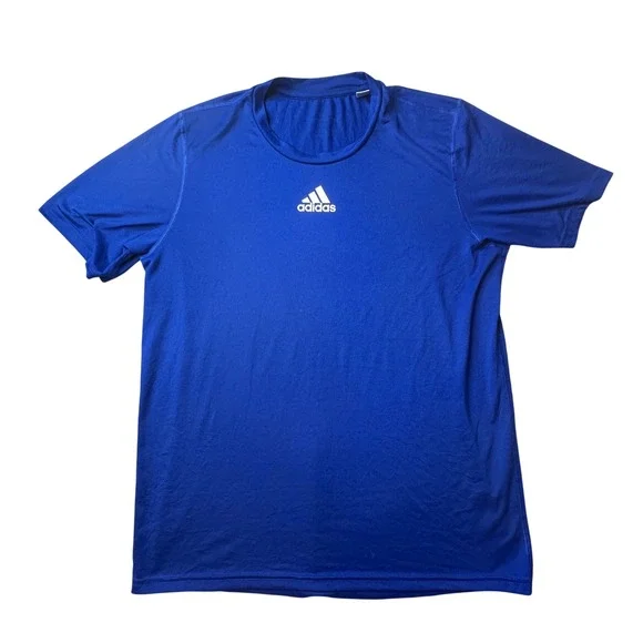 Adidas T-Shirt Mens M Blue Aeroready Training Performance Short Sleeve EK0088