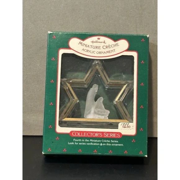 Hallmark Keepsake 1988 Miniature Creche Acrylic Ornament Collector's Series #4‎