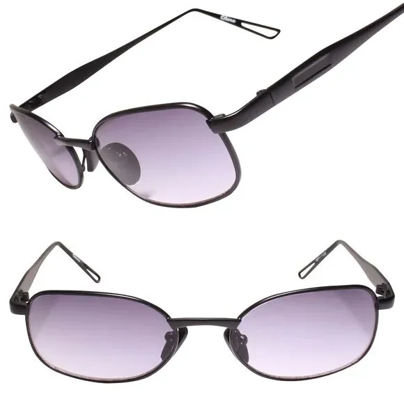 Indie Genuine Vintage 90s Fashion Rectangle Sunglasses Black Frame