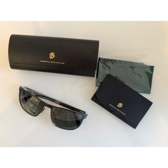 David Beckham DB 1061/S TI7/QT Sunglasses Ruthenium/Green New With Case