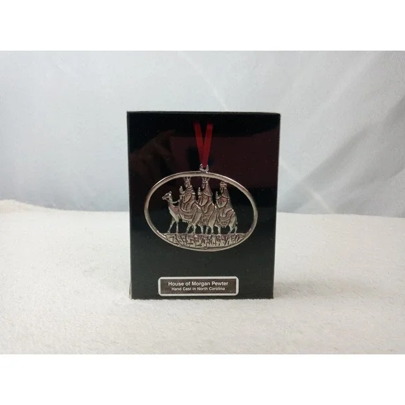 House of Morgan‎ Pewter Ornament Three Wise Men Camels Hand Cast NC Boxed