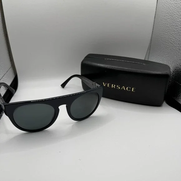 Versace MOD 4333 5230/87 Dark Blue Greca Logo Sunglasses Made in‎ Italy