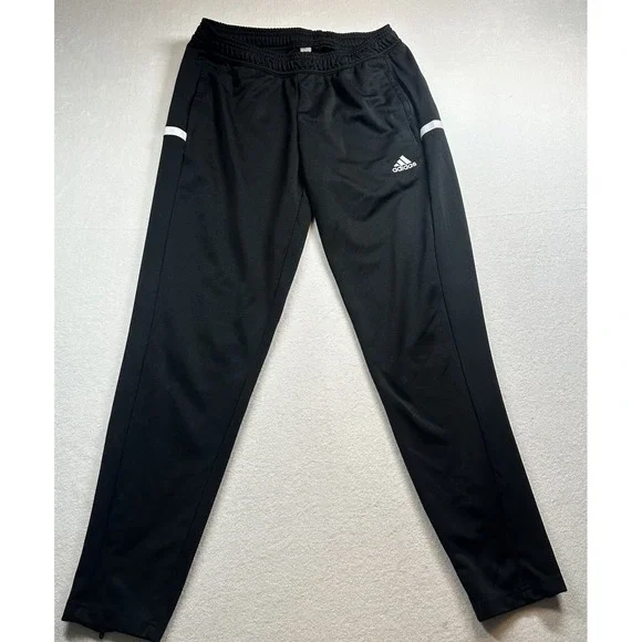 Adidas Men's Track‎ Pants M Black Jogger Training Gym Running Zip Ankle Athletic