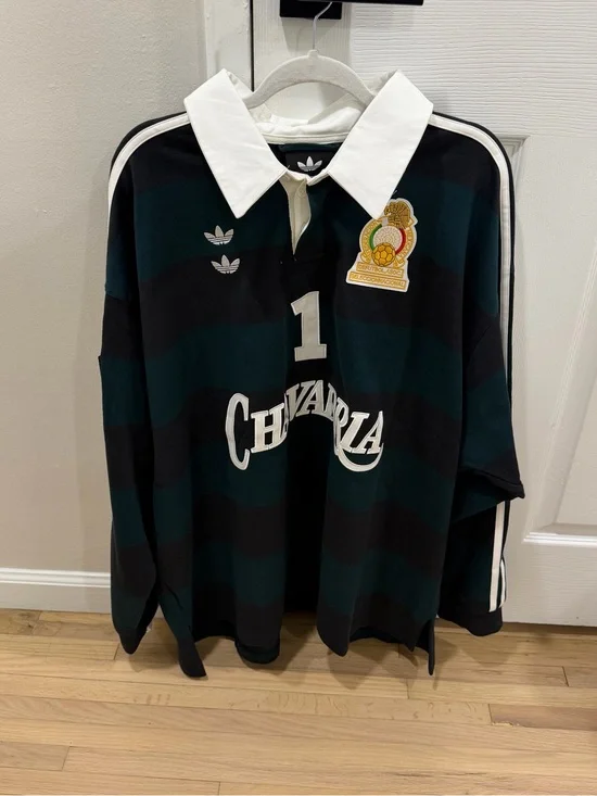 Adidas x Willy Chavarria Long Sleeve Rugby Shirt Men Size L