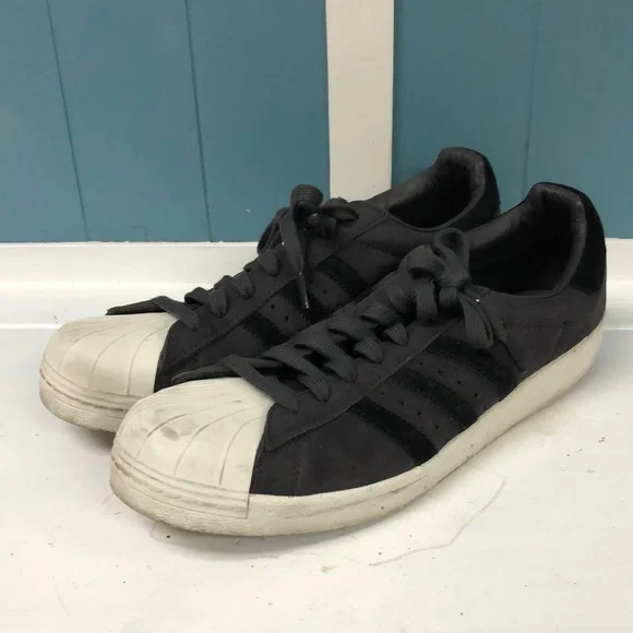 Adidas Black Suede White Shell Tops mens size 12‎