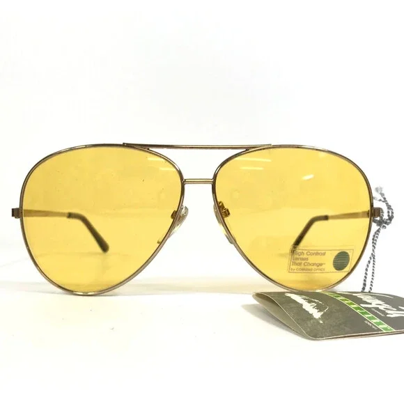 Vintage Serengeti Sunglasses Mens Aviator 5029M Kilimanjaro Yellow Photochromic