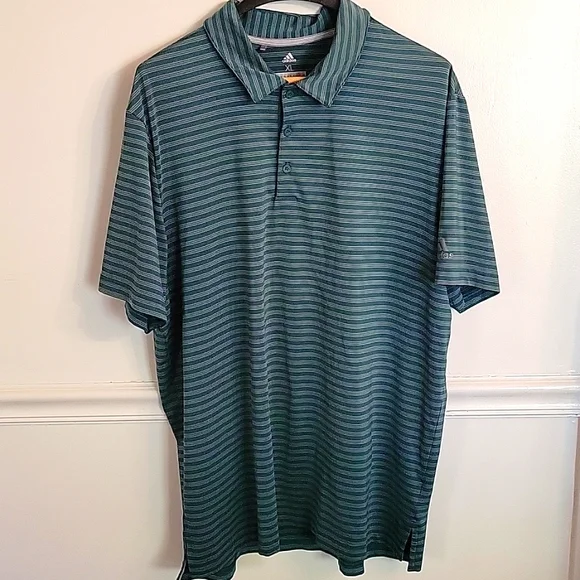 Adidas Climachill Athletic Gold Polo Green Mens XL‎