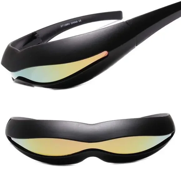 Black Cyclops Wraparound Futuristic Costume Sunglasses