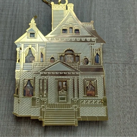 Victorian House Gold Dark Academia Whimsigoth Christmas Ornament 🎄