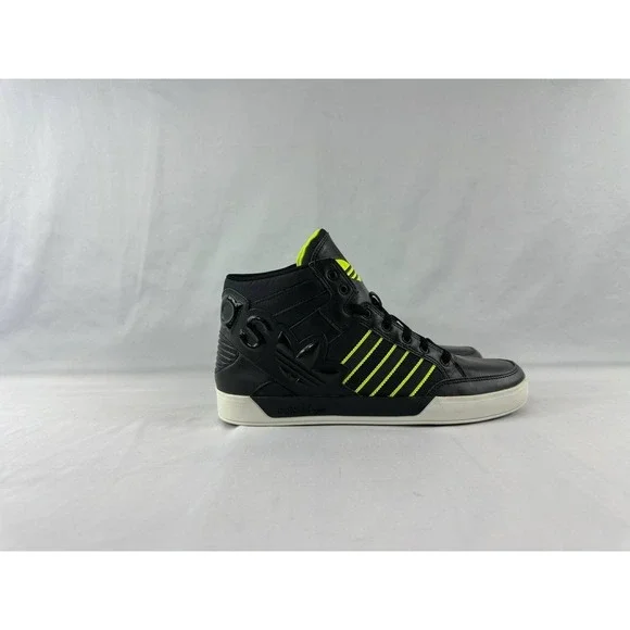 Adidas Hard Court Big Logo Men's Size 12 Black & Lime Green Hi Tops G59801