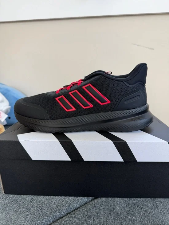 adidas Men's Black Athletic Shoes with Red Accents