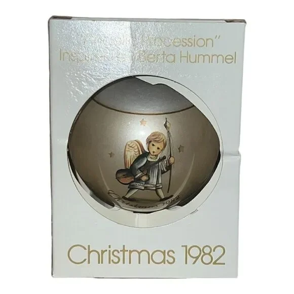 Schmid Berta Hummel Angelic Procession 1982 Glass Christmas Ornament W Box