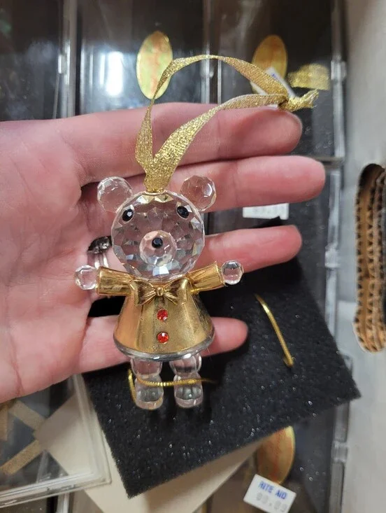 Crystal Ornament with Gold Accents