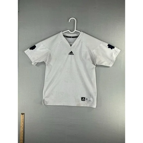 Adidas Youth Soccer Jersey White Short Sleeve Climacool Size M (10–12)