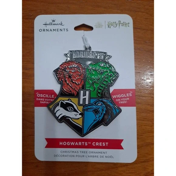 New 2024‎ Hallmark Ornament Flat Metal Enamel Harry Potter Hogwarts Crest