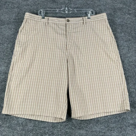 Adidas Mens Shorts 40 Brown Plaid Chino Golf 11