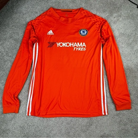 Adidas Chelsea FC 2016-17 Courtois 13‎ Goalkeeper Jersey Orange XL Long Sleeve