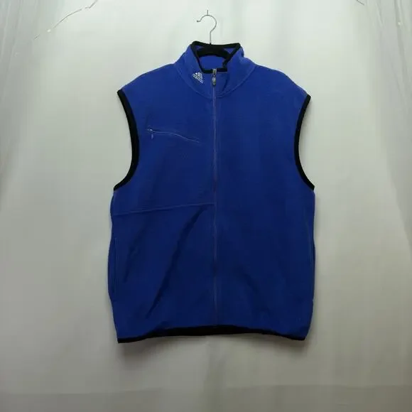 Adidas Vest‎ Mens M Blue Fleece Full Zip Team Logo Outdoor Athletic