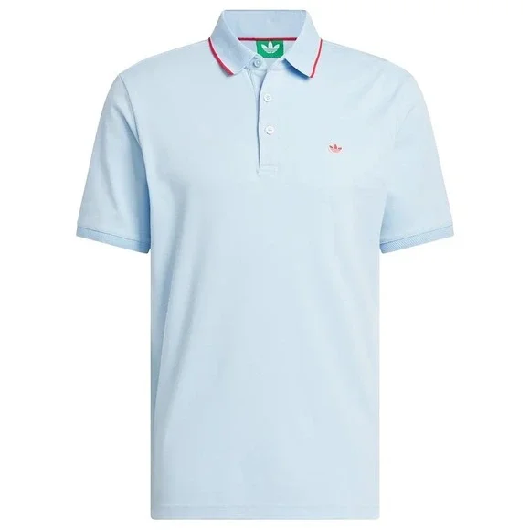 Men's adidas Originals Twistknit Trefoil Polo Shirt  Sz XL Golf‎ Sky Blue $90