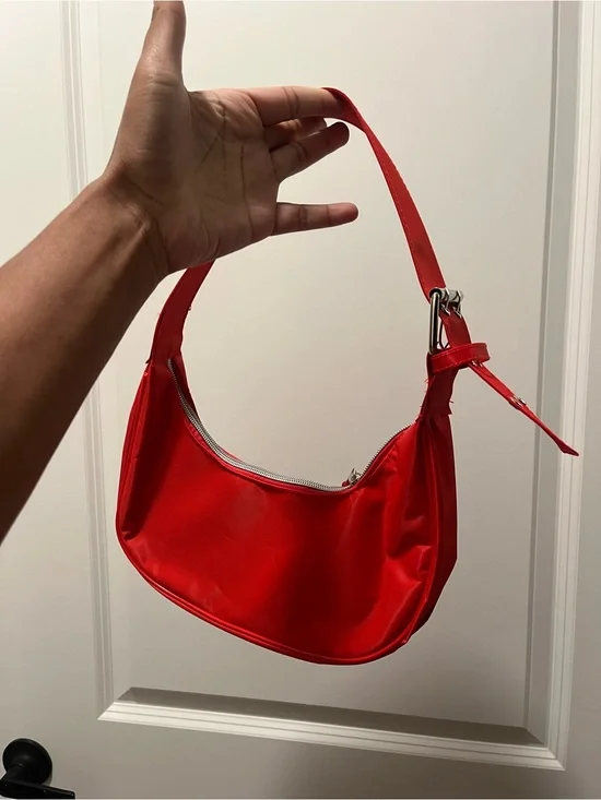 Red Shoulder Bag - Sleek Everyday Hobo