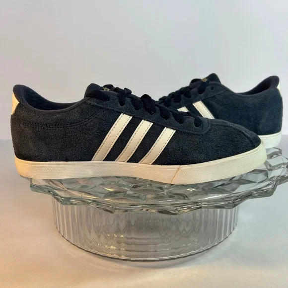 Adidas Court VL Suede‎ Blue White Striped Casual Shoes Sneakers Womens