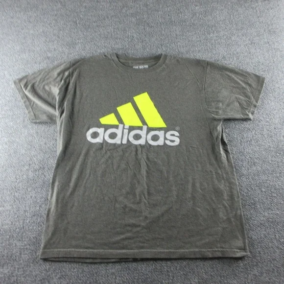 Adidas Shirt Mens L Gray The Go-To Tee Logo Graphic Short Sleeve Sports Athletic