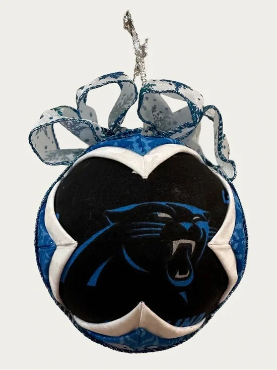 NFL Carolina Panthers Hand Crafted Quilted 4” Ornament
