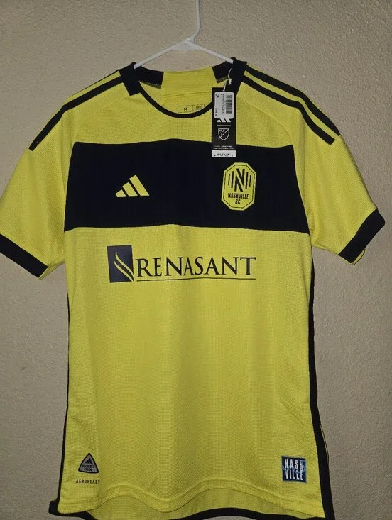 adidas Yellow and Black Nashville SC Men's Soccer Jersey