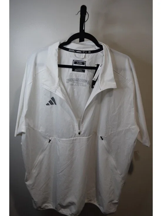 NWT Adidas Ambassadors KC Charity Golf Classic White Half-Zip Pullover XL