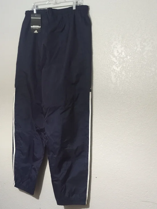 adidas Navy Track Pants with White Side Stripes