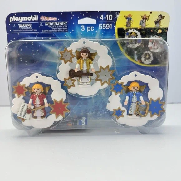 Playmobil Blister Pack 5591 Christmas 3 Ornament Set Angels‎ Tree Decoration NEW