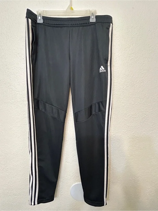 Adidas Grey Joggers with White Side Stripes size Large