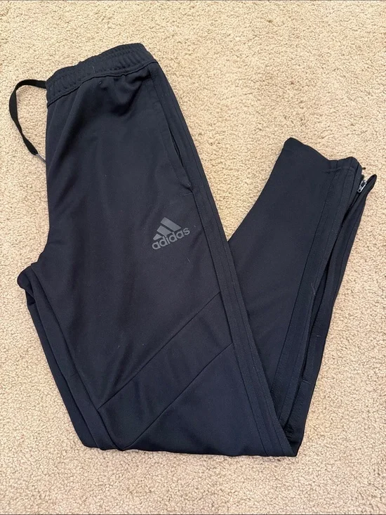 adidas Black Kids Track Joggers with Zipper Ankles