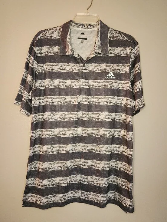 Adidas Men’s Striped Golf Polo Size Large