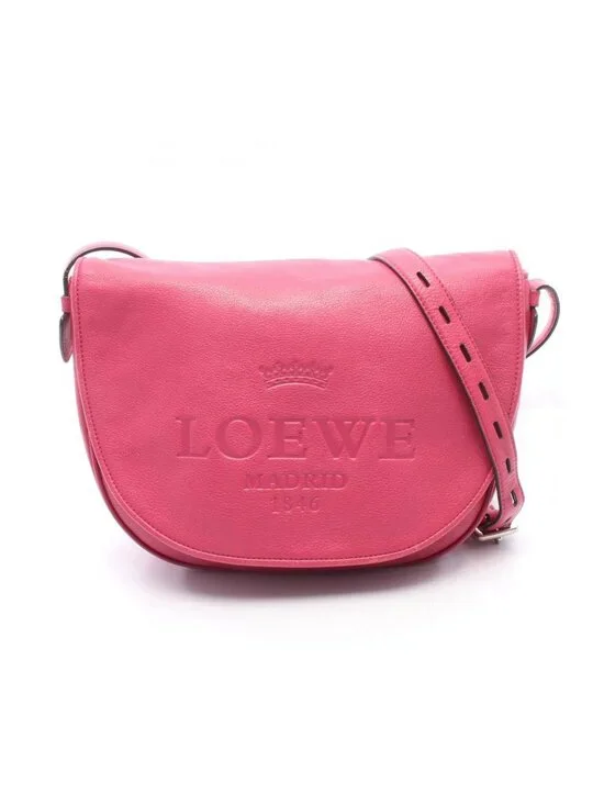 Loewe Shoulder Bag Heritage Satchel Pink Leather