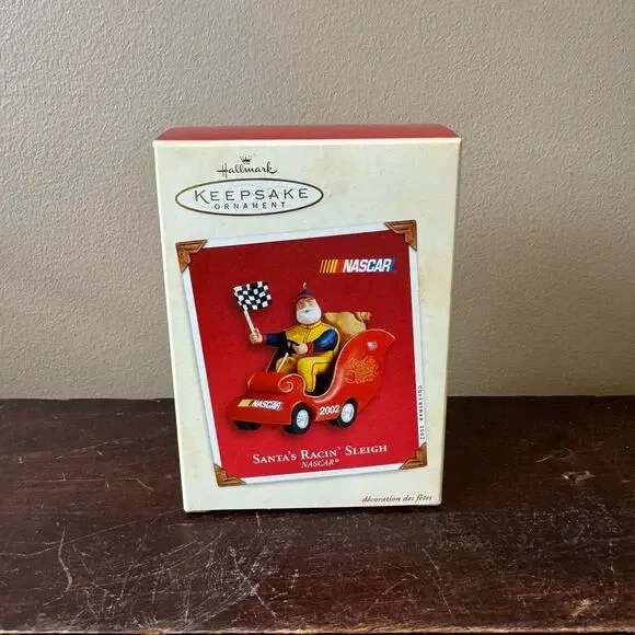 Hallmark NASCAR‎ 2002 Santa's Racin' Sleigh Christmas Holiday Ornament NEW
