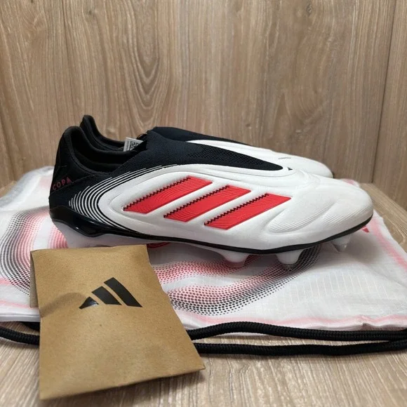 Adidas Copa Pure 3 Laceless Elite SG Soccer Cleats IH0858 White Red Men's 7.5