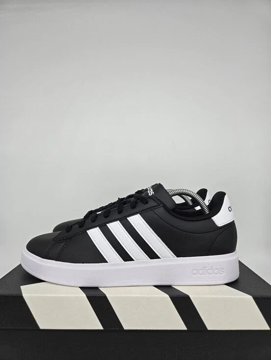 Adidas Men's Grand Court 2.0 GW9196 Black White Shoes Size 10 New