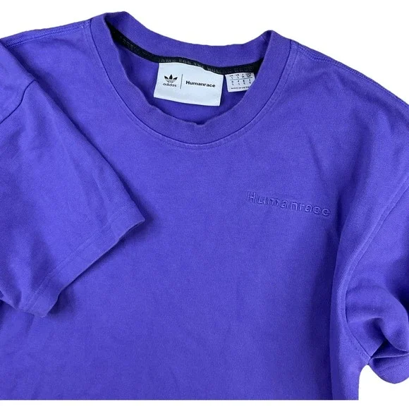 Adidas x Pharrell Williams Human Race T-Shirt Sz S Embroidered Heavy Tee Purple
