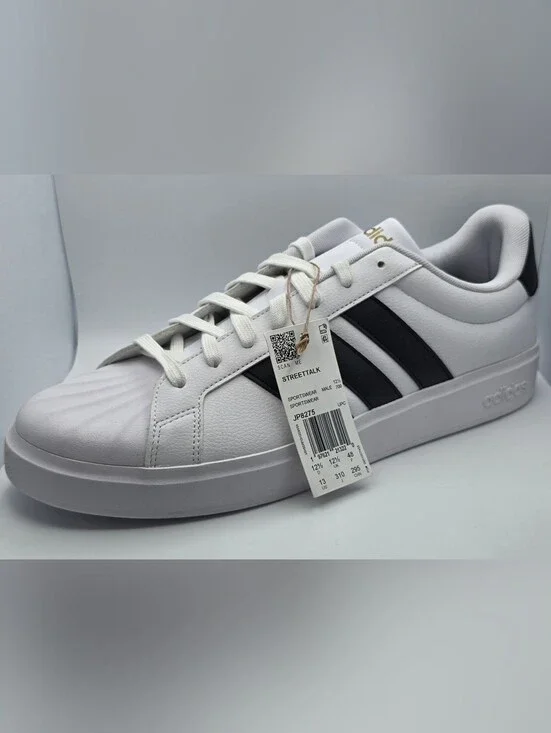 adidas Streetalk White Sneakers with Black Stripes