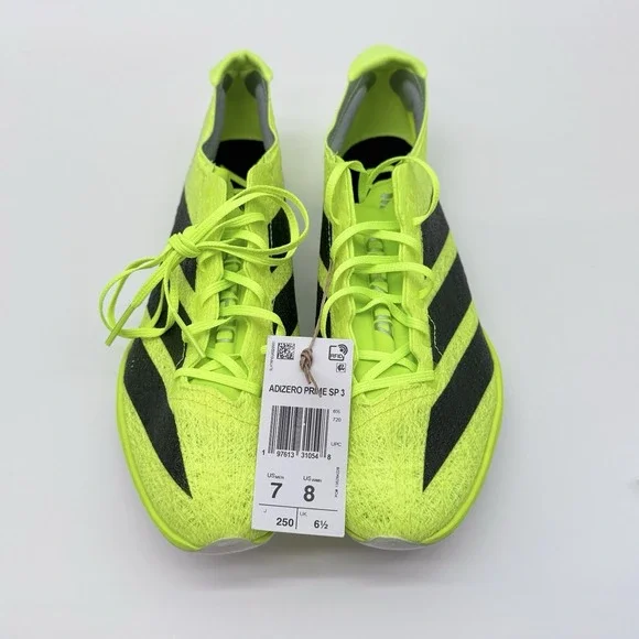Size 7M, 8W- Adidas Adizero Prime SP 3 Track&Field Lightstrike Pro,Lucid Lemon