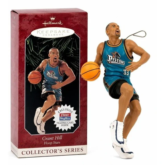 Hallmark Keepsake Grant Hill Ornament 1998 Hoop Stars Series NBA Pistons Box