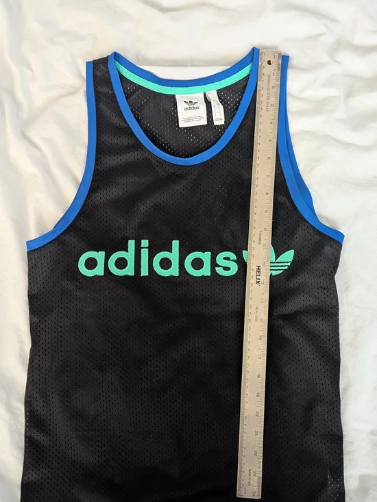 adidas Men’s Black & Teal Logo Tank